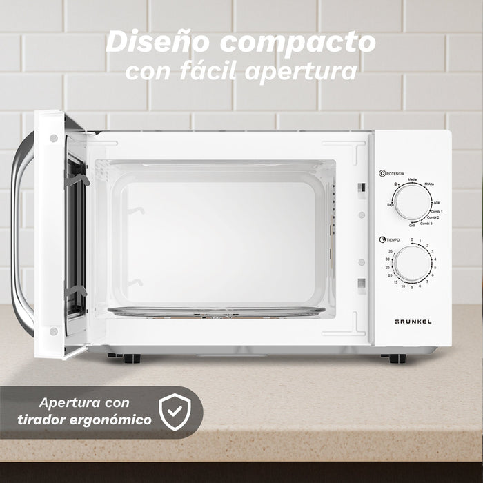 EAN 8426156019161 - Grunkel MWG-25GRILL microondas Blanco, Negro Microondas con grill Encimera 25 L 850 W imagen 4