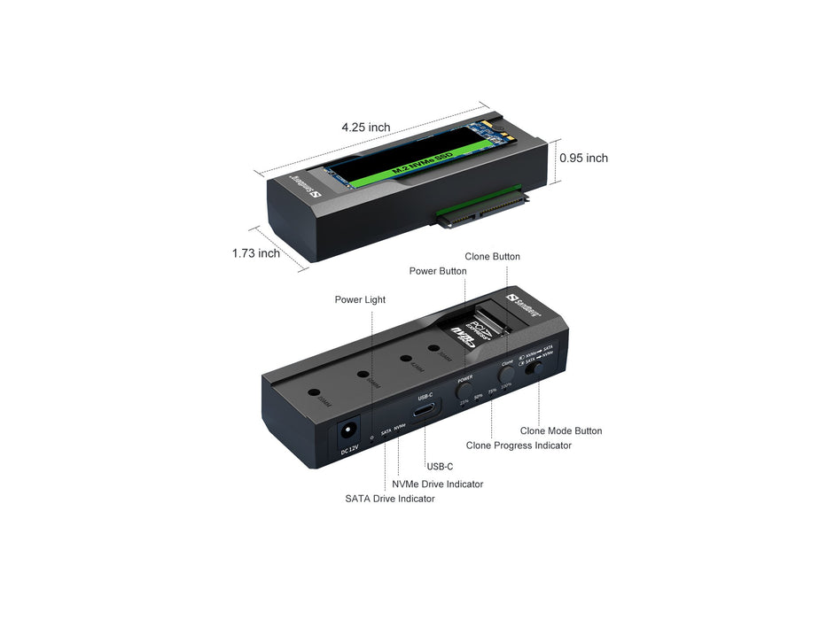 EAN 5705730136498 - Sandberg 136-49 base de conexión para disco duro USB 3.2 Gen 2 (3.1 Gen 2) Type-C Negro imagen 6
