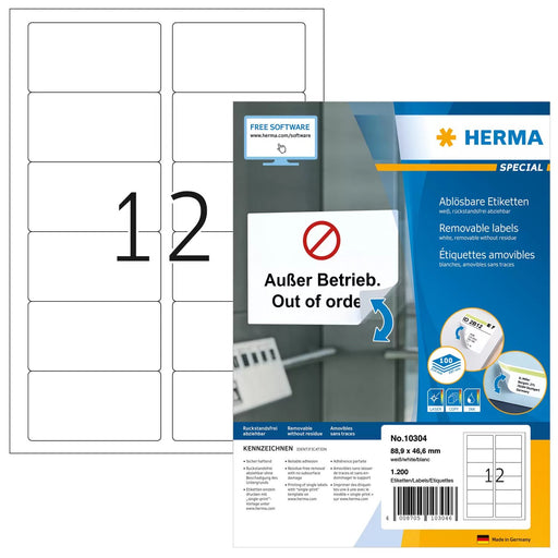 EAN 4008705103046 - HERMA 10304 etiqueta de impresora Blanco Etiqueta para impresora autoadhesiva imagen 1