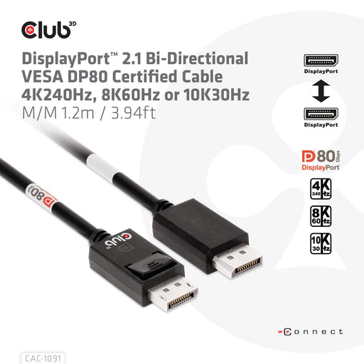 EAN 8719214472696 - CLUB3D CAC-1091 cable DisplayPort 1,2 m Negro imagen 2
