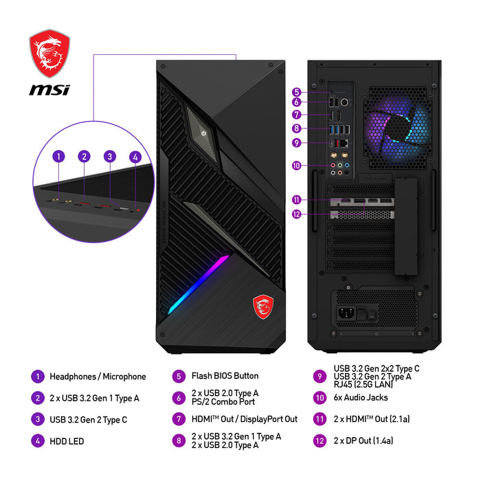 EAN 4711377175449 - MSI MPG Infinite X2 14NUG7-460AT Intel® Core™ i7 i7-14700KF 32 GB DDR5-SDRAM 1 TB SSD NVIDIA GeForce RTX  imagen 8