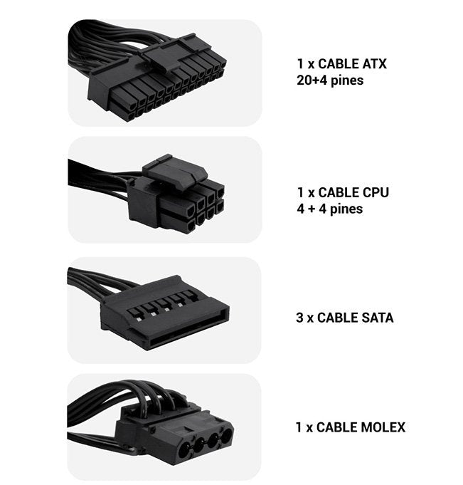 EAN 8436624423482 - CoolBox COO-FA550SGR unidad de fuente de alimentación 20+4 pin ATX Negro imagen 5