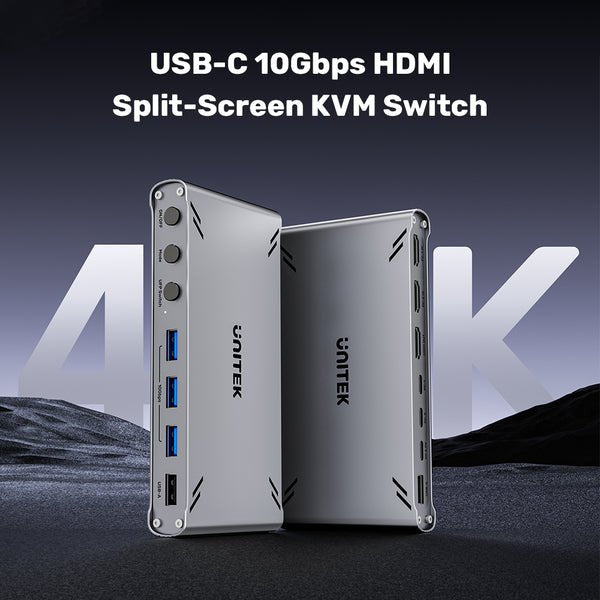 EAN 4894160058133 - UNITEK D1118AGY01-EU interruptor KVM Gris imagen 3