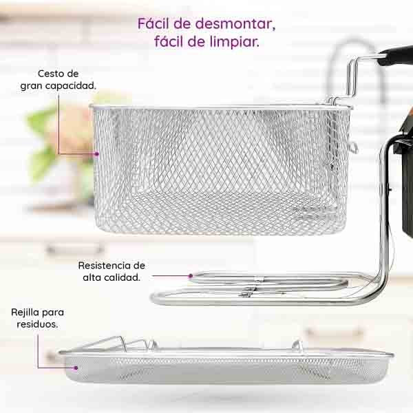 EAN 8426156016894 - Grunkel MAXIFRYPRO freidora Sencillo 4,2 L Independiente 3000 W Acero inoxidable imagen 5