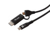 EAN 4015867244227 - Equip 128437 adaptador de cable de vídeo 3 m USB Tipo C HDMI + USB Type-C Negro imagen 1