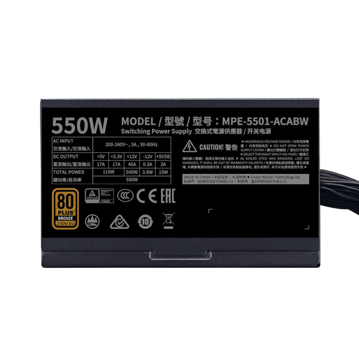 EAN 4719512104071 - Cooler Master MWE 550 Bronze 230V V2 unidad de fuente de alimentación 550 W 24-pin ATX ATX Negro imagen 3