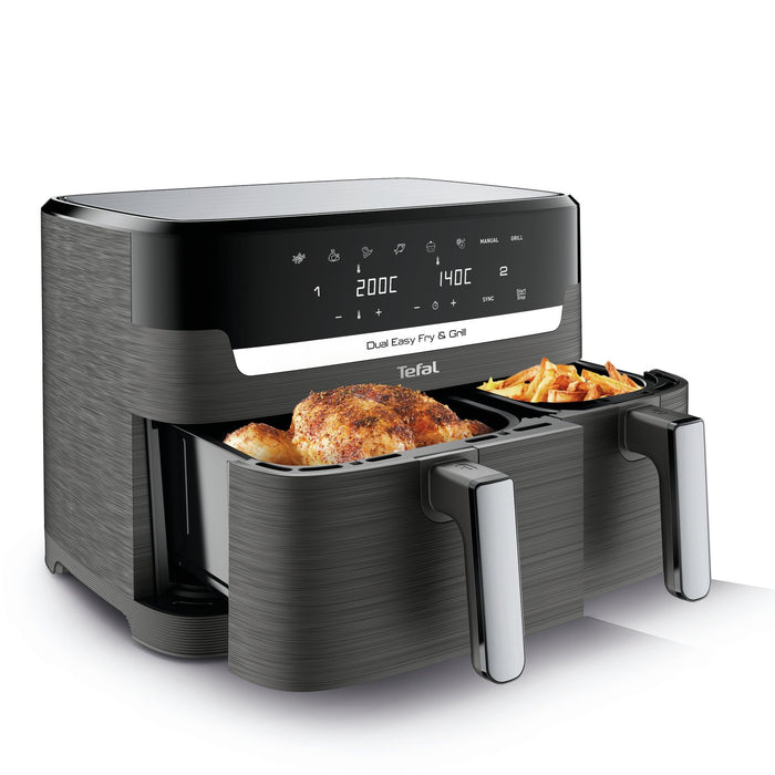 EAN 3045380024243 - Tefal Dual Easy Fry & Grill EY905B Doble 8,3 L Independiente 2700 W Freidora de aire caliente Gris imagen 11