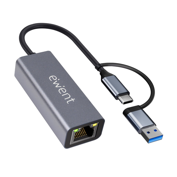 EAN 8052101435696 - Ewent EW9819 hub de interfaz USB 3.2 Gen 1 (3.1 Gen 1) Type-A + Type-C 1000 Mbit/s Gris imagen 1