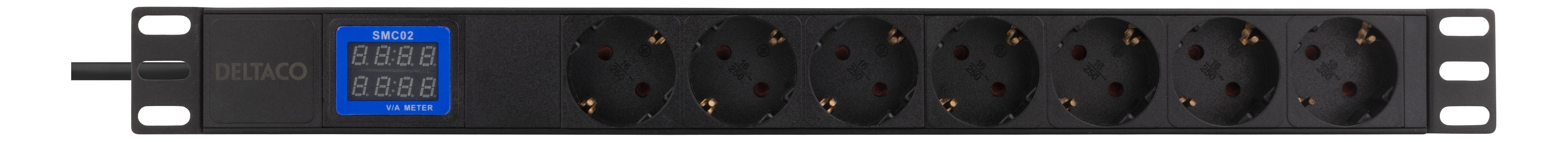 EAN 7333048037954 - Deltaco GT-8641 base múltiple 2 m 7 salidas AC Interior Negro imagen 1