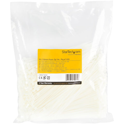 EAN 65030890618 - StarTech.com CBMZT6NK presilla Brida reutilizable Nylon, Plástico 1000 pieza(s) imagen 2