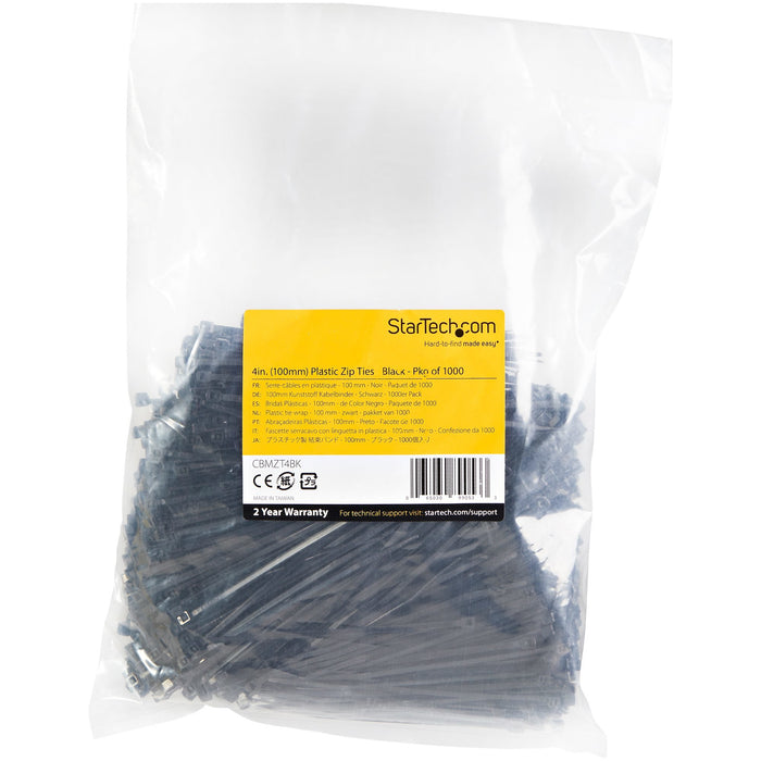 EAN 65030890533 - StarTech.com CBMZT4BK presilla Brida reutilizable Nylon, Plástico 1000 pieza(s) imagen 5