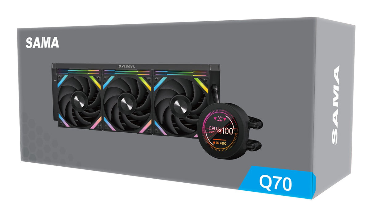 EAN 6930788485772 - SAMA Gears Q70 Procesador Sistema de refrigeración líquida todo en uno 12 cm Negro 1 pieza(s) imagen 3