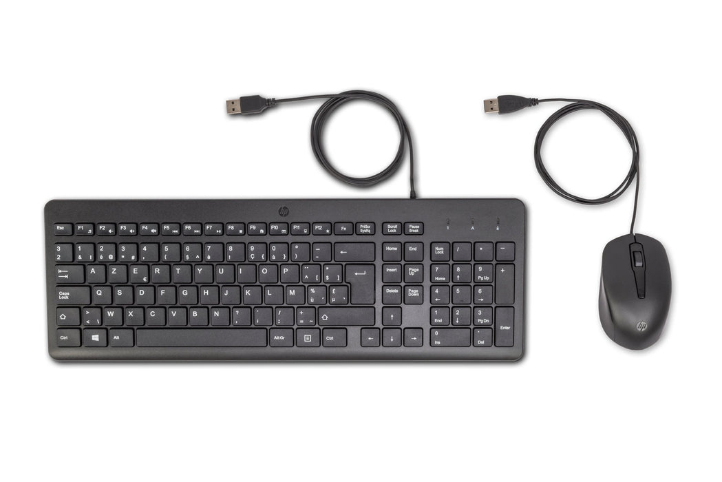 EAN 196786788130 - HP 150 Wired Mouse and Keyboard teclado Ratón incluido USB AZERTY Belga Negro imagen 1