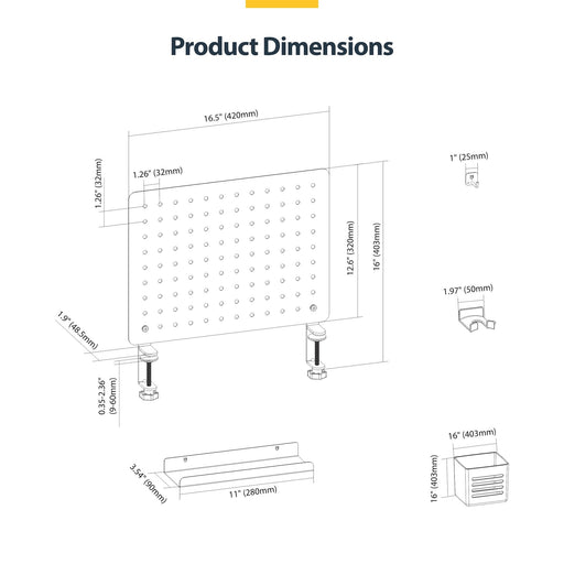 EAN 0065030905305 - StarTech.com 1612B-DESK-PEGBOARD juego de organizadores para escritorio 1 pieza(s) imagen 2