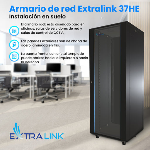EAN 5903148911403 - Extralink 37U 600X1000 STANDING RACKMOUNT CABINET BLACK Bastidor de pared imagen 1