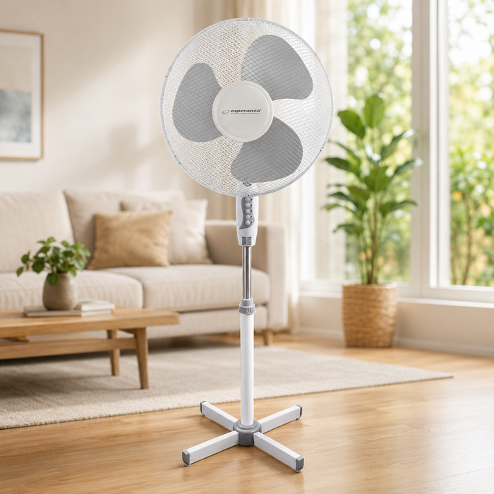 Ventilador De Pie Esperanza Hurricane Ehf001we 50w 3 Velocidades Oscilación 40cm Blanco