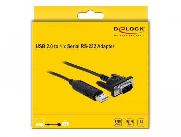 EAN 4043619662821 - DeLOCK 66282 cable de serie Negro 1,8 m RS-232 USB tipo A imagen 2