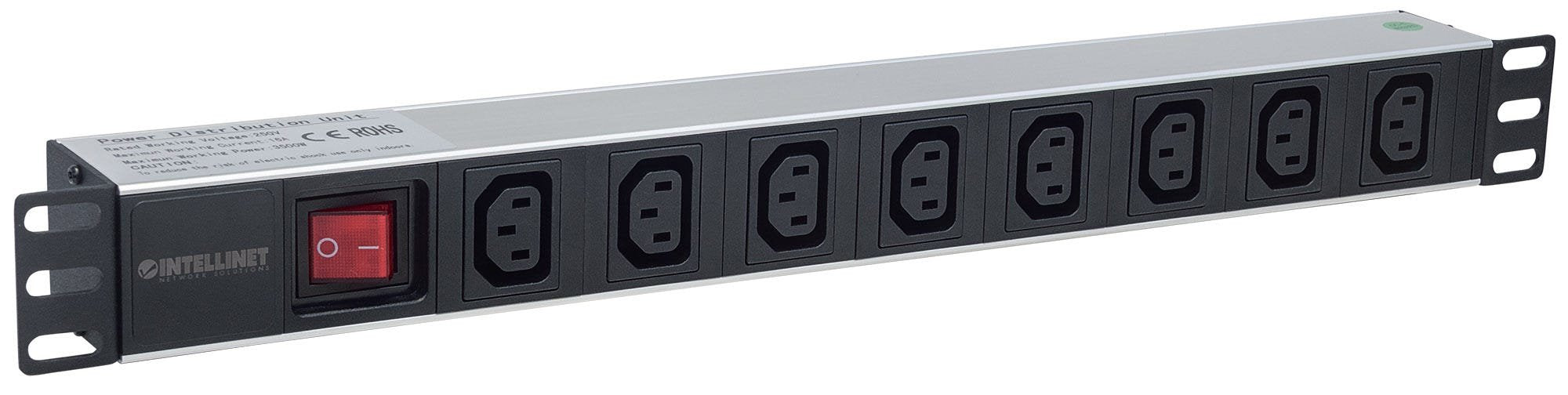 EAN 0766623163620 - Intellinet 163620 unidad de distribución de energía (PDU) 8 salidas AC 1U Negro, Plata imagen 2