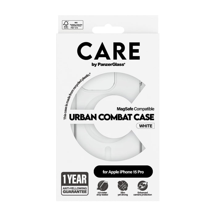 EAN 5715685005534 - PanzerGlass CARE™ by ® Urban Combat Case Transparent w. White MagSafe iPhone 15 Pro funda para teléfono m imagen 3