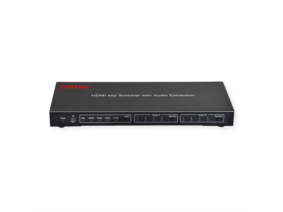 EAN 7630049617537 - ROLINE 4K HDMI Matrix Switch, 4 x 2, with Remote Control Matriz de conmutación AV imagen 1