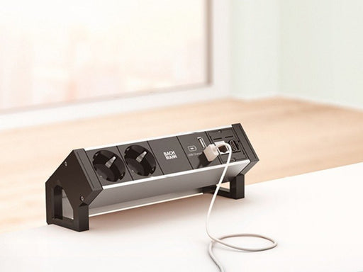 EAN 4057298053085 - Bachmann DESK 2 base múltiple 0,2 m 2 salidas AC Interior Negro, Gris imagen 2