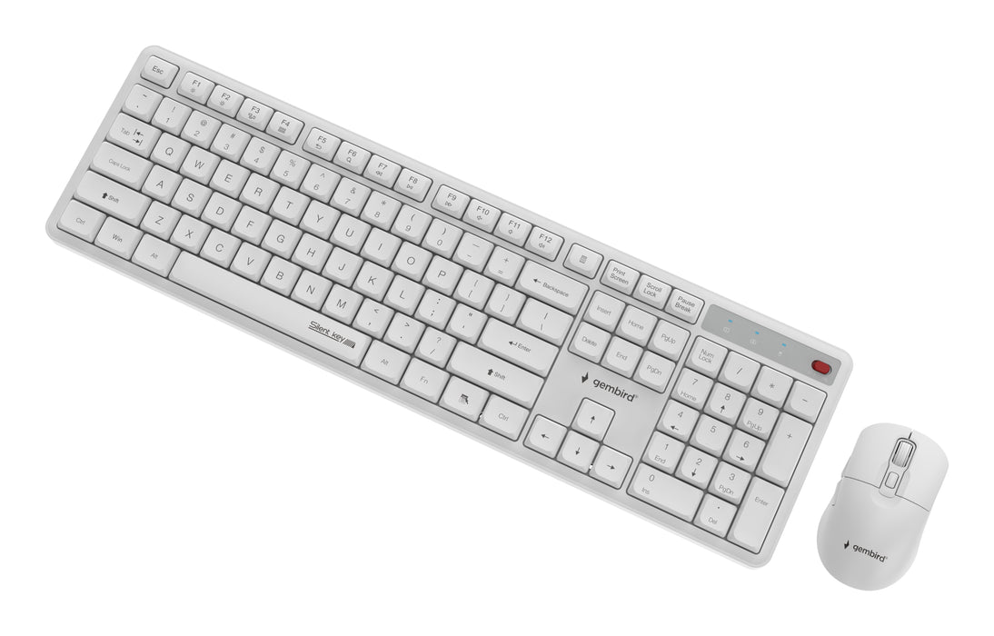 EAN 8716309137041 - Gembird KBS-WMS-01-W teclado Ratón incluido Oficina RF inalámbrico QWERTY Internacional de EE.UU. Blanco imagen 3