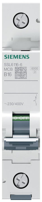 EAN 4001869388304 - Siemens 5SL61166 5SL6116-6 Leitungsschutzschalter 1polig 16 A 230 V, 400 V corta circuito 1 imagen 2