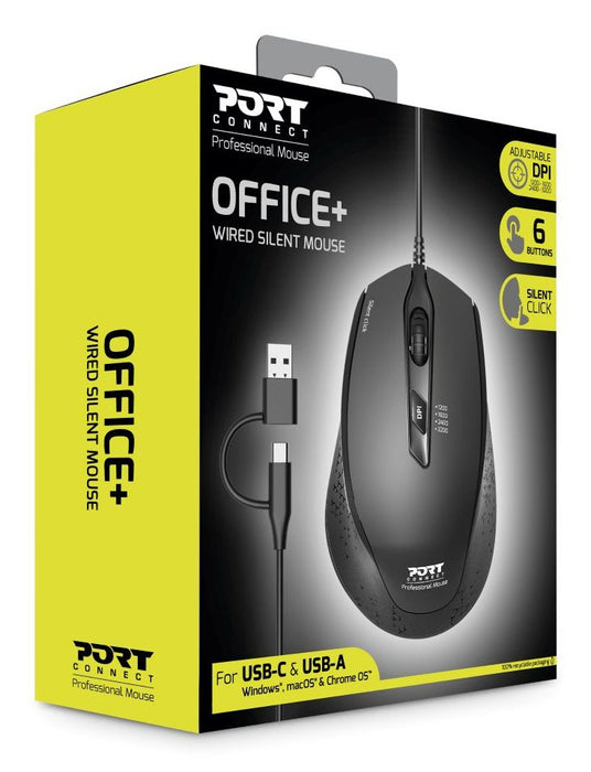EAN 3567042032323 - Port Designs PORT Connect OFFICE+ ratón Oficina Mano derecha USB Type-A + USB Type-C Óptico 3200 DPI imagen 4