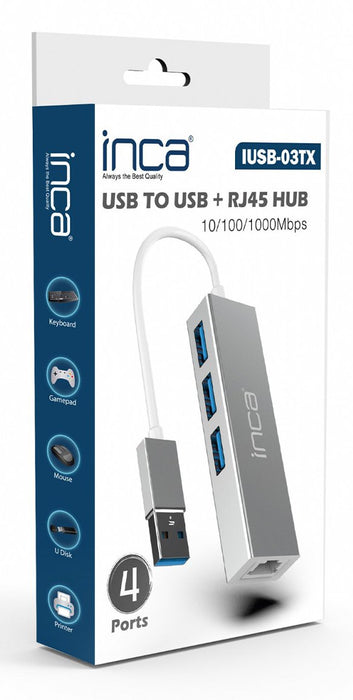 EAN 8681949014932 - Inca IUSB-03TX hub de interfaz USB 2.0 Type-A Plata imagen 5