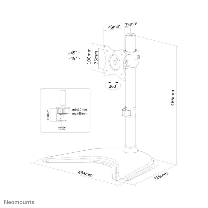 EAN 8717371445379 - Neomounts NM-D335BLACK soporte para monitor 76,2 cm (30") Escritorio Negro imagen 3