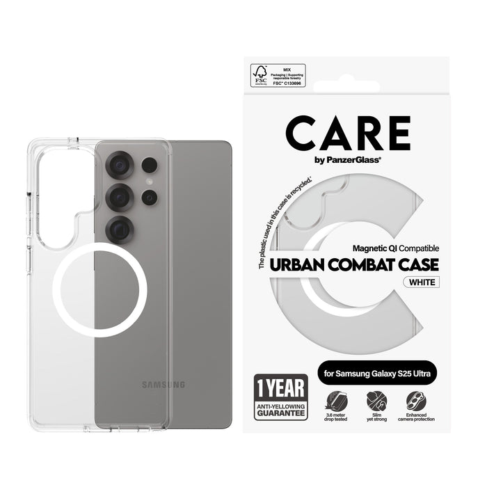 EAN 5715685017025 - PanzerGlass CARE™ by ® Urban Combat Case Transparent w. White Qi Compatible Samsung Galaxy S25 Ultra fund imagen 2