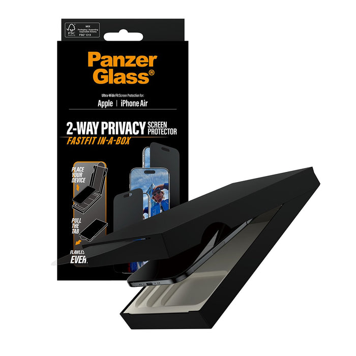 EAN 5715685030505 - PanzerGlass ® Privacy Screen Protector iPhone Air | Ultra-Wide Fit w. FASTFIT IN-A-BOX Protector de panta imagen 6