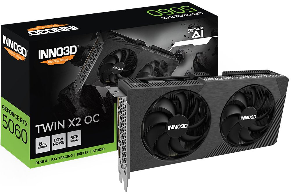 EAN 8886307702517 - INNO3D GeForce RTX 5060 TWIN X2 OC V2 NVIDIA 8 GB GDDR7 imagen 3