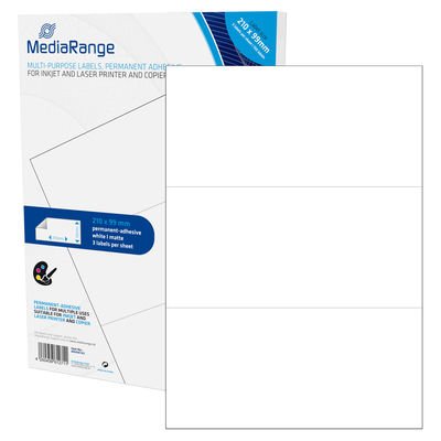 EAN 4260459612711 - MediaRange MRINK142 etiqueta autoadhesiva Permanente Blanco 150 pieza(s) imagen 1