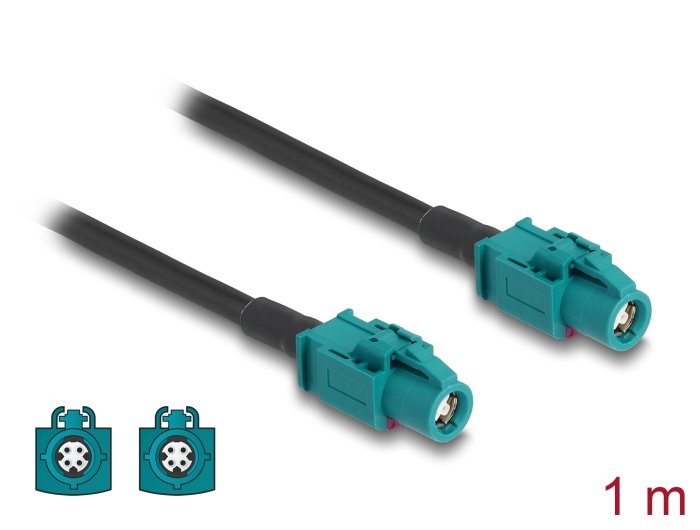 EAN 4043619906802 - DeLOCK 90680 cable coaxial 1 m HSD Z Negro, Azul imagen 2