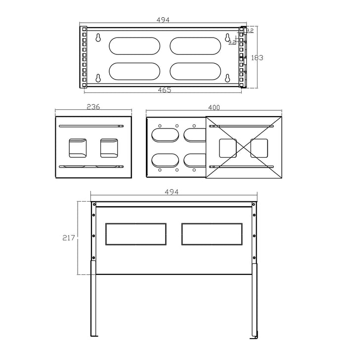 EAN 4043718284856 - InLine 19104D armario rack 4U Bastidor de pared Gris imagen 4