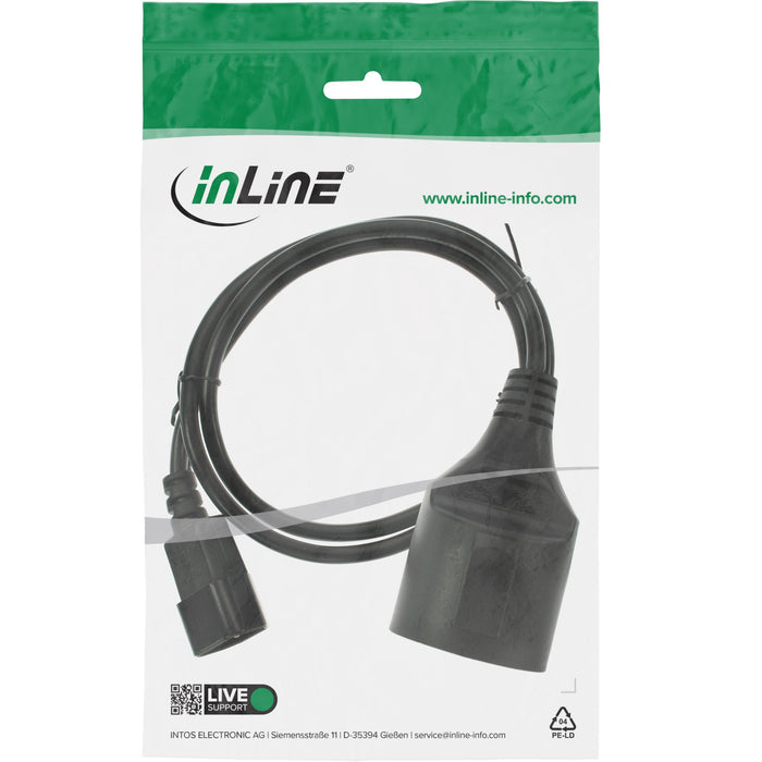 EAN 4043718281558 - InLine 16659K cable de transmisión Negro 0,5 m Enchufe tipo F C14 acoplador imagen 2