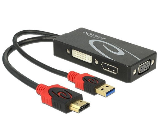 EAN 4043619629596 - DeLOCK 62959 adaptador de cable de vídeo 0,135 m HDMI + USB DVI-I + VGA (D-Sub) Negro, Rojo imagen 1