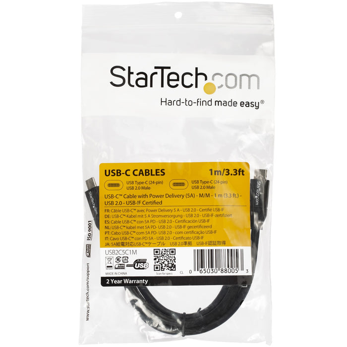EAN 0065030880053 - StarTech.com USB2C5C1M cable USB Negro imagen 5