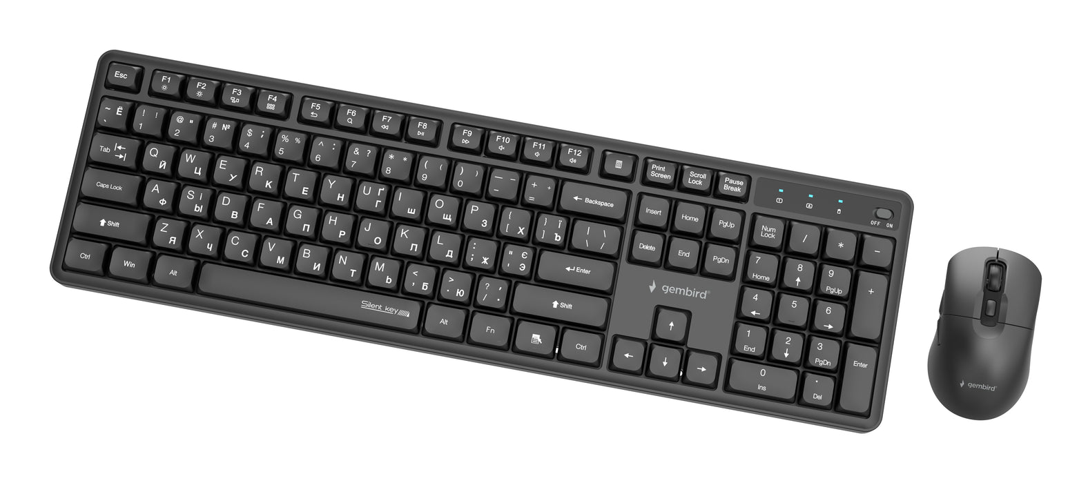 EAN 8716309137058 - Gembird KBS-WMS-01-CYRL teclado Ratón incluido Oficina RF inalámbrico QWERTY Internacional de EE.UU., Ucr imagen 3