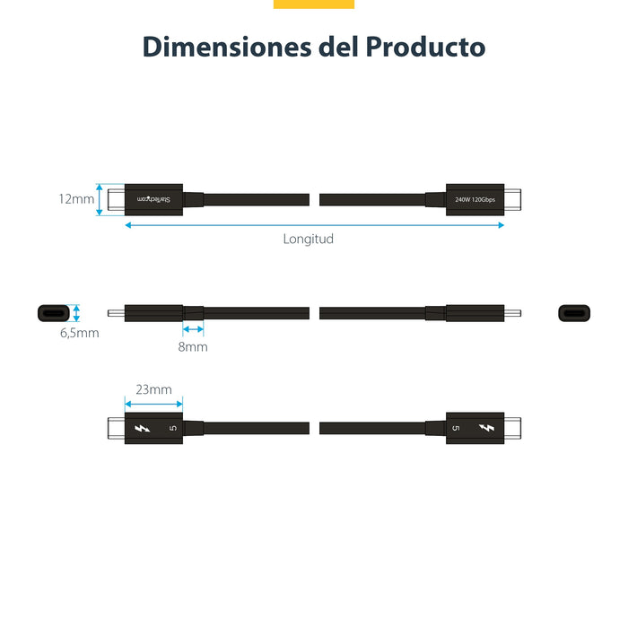 EAN 0065030910026 - StarTech.com TBLT5MM1M240W cable Thunderbolt 80 Gbit/s Negro imagen 14
