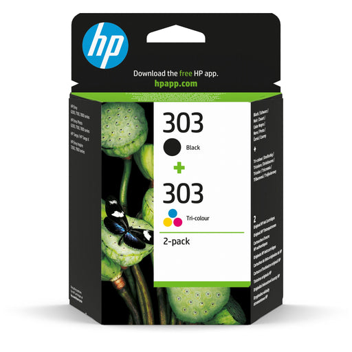 EAN 0199764687203 - HP 303 2-pack Black/Tri-color Original Ink Cartridges cartucho de tinta 2 pieza(s) Rendimiento estándar N imagen 1