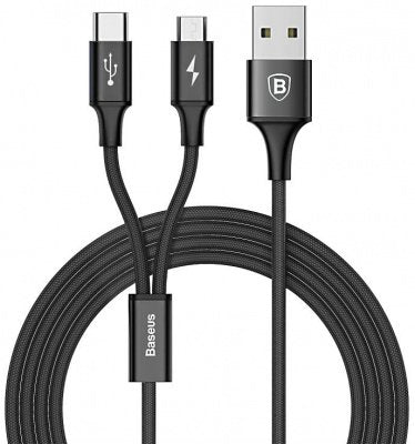 EAN 6953156259522 - Baseus CAMT-ASU01 cable USB 1,2 m USB A USB C/Micro-USB B Negro imagen 1