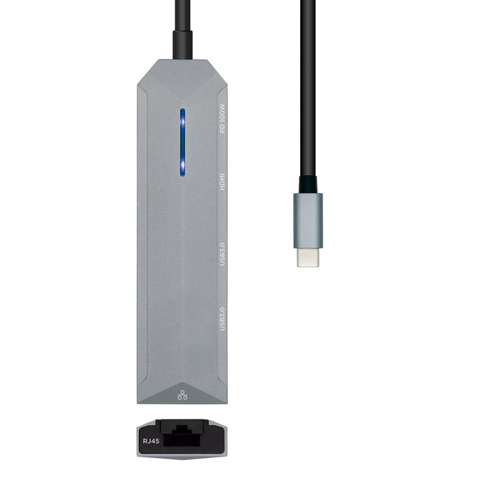 EAN 8436574707595 - AISENS ASUC-5P003-GR base para portátil y replicador de puertos Alámbrico USB 3.2 Gen 1 (3.1 Gen 1) Type- imagen 2