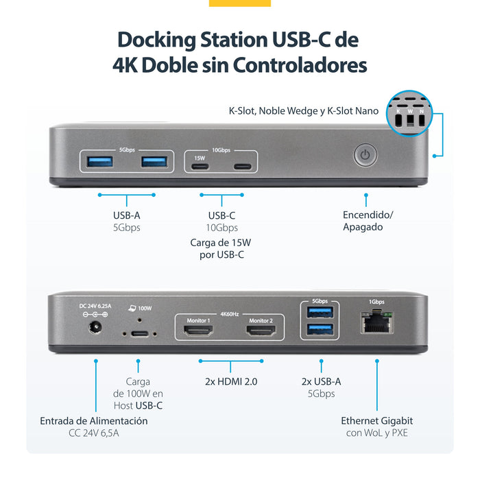 EAN 0065030921756 - StarTech.com 196UE-USBC-DOCK base para portátil y replicador de puertos Alámbrico USB 3.2 Gen 2 (3.1 Gen  imagen 6