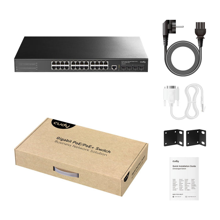 EAN 6971690792862 - Cudy GS5024S4 switch Gestionado L3 Gigabit Ethernet (10/100/1000) Negro imagen 4