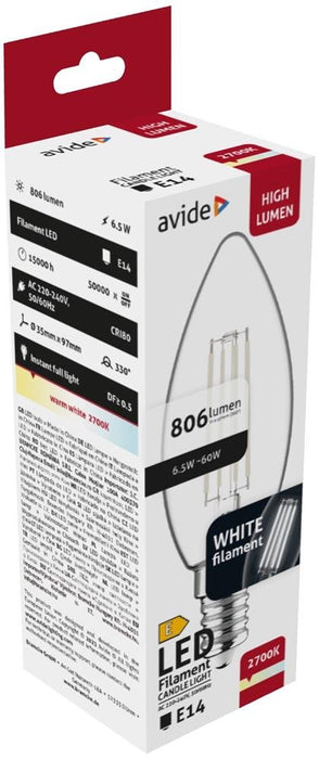 EAN 5999097959207 - Avide AWLFC14WW-6.5W lámpara LED Blanco cálido 2700 K 6,5 W E14 E imagen 2