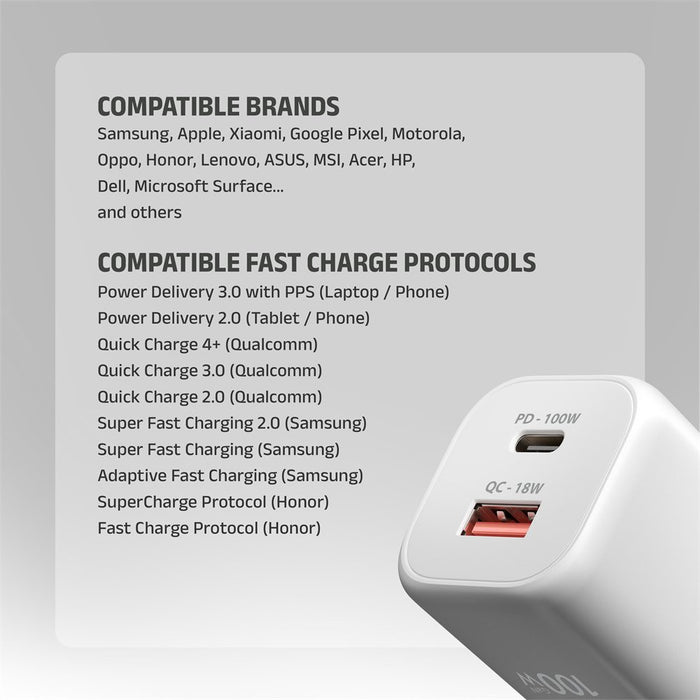 EAN 8595247910448 - Axagon ACU-PQ100W cargador de dispositivo móvil Universal, Smartphone, Tableta, Reloj inteligente, Baterí imagen 5