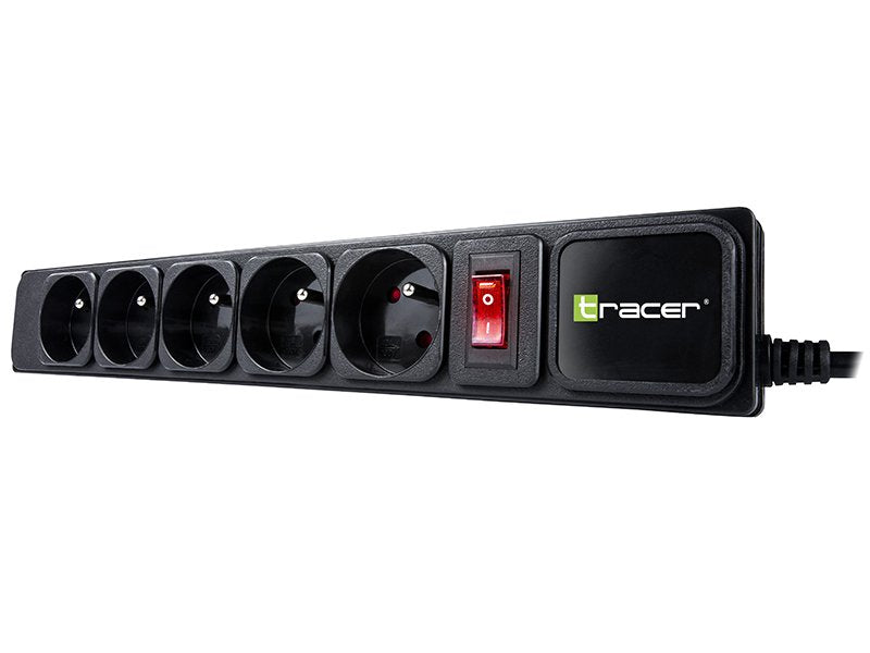 EAN 5907512869833 - Tracer Surge protector PowerGear 5 m Black (5 outlets) base múltiple 5 salidas AC Interior Negro imagen 3