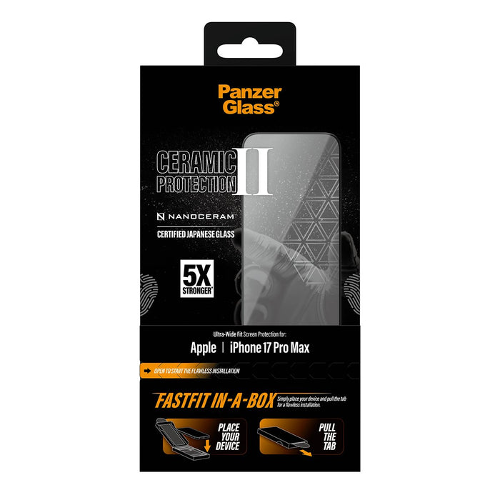EAN 5715685039416 - PanzerGlass ® Ceramic Screen Protector iPhone 17 Pro Max | Ultra-Wide Fit w. FASTFIT IN-A-BOX Protector d imagen 3